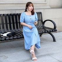 [당일발송]지패션 린넨 커프스 빅사이즈 원피스 데이트룩 하객룩 바캉스룩 77 88 99 110까지 미디원피스