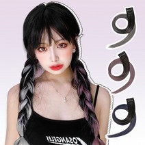 헤어피스 투톤 붙임머리 브릿지 포인트 부분가발 컬러, 1헤어피스-애쉬그레이
