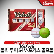 [볼빅-정품] 볼빅 투어 S4 포커스V 볼 [4피스12구], 화이트