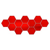수납 이동식 전신거울 12pcs 3d 미러 벽 스티커 육각 데칼 홈 장식 diy 자기 접착 거울 장식 스티커 아트 벽 장식 46-126mm 대형, 빨간색, 리터 126x110x63mm