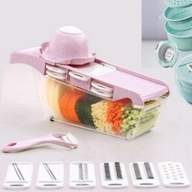 편 마늘 파 절이 채 칼 기계 감자 만들기 레몬 껍질 대 썰기 양파 당근 오이 무 우 엉 써는 슬라이스 만능 세트 다지기 양배추 김장 간편한 절삭력, 원형핑크, 1개