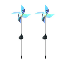 레나에너지 태양광 LED 오로라 바람개비 야외 조명, 태양광 LED 바람개비 2개(1세트)