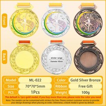 축구트로피 모든 대회용 맞춤형 빈 스포츠 마라톤 축구 농구 탁구 배드민턴 복싱 트로피 1PC, 1pcs 댄스 메달