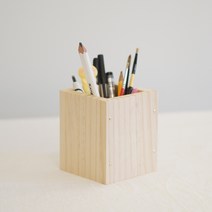 목공 체험 수업 키트 DIY 재료 반제품 만들기 사각 1구 연필꽂이 스튜디오612