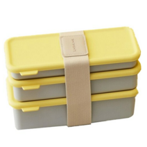 락앤락 DOSILOCK 스타터팩 3단 도시락 360ml + 530ml, 노랑, 8세트