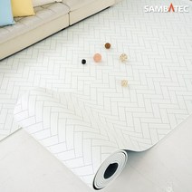 삼바텍 PVC 층간소음 방지 롤 매트 1~10m 거실 복도 베란다 주방 유아 어린이 놀이방매트, 헤링본 화이트