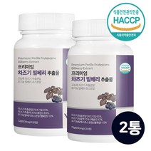 루테올린 차즈기 차조기 추출물 식약처 식약청 인증 눈엔 유기농 빌베리 분말 가루 정 캡슐 알약형 고농축 원액 액기스 농축액 차즈기잎 자소엽 국내산100%, 2개, 120정