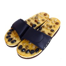 트로비스 자갈 지압슬리퍼 검정 천연석 건강슬리퍼 천연석, 단일/44