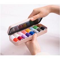 living100 가정용 휴대용 반짇고리세트 바느질함 바느질 도구세트 실 바늘(핑크), 1개