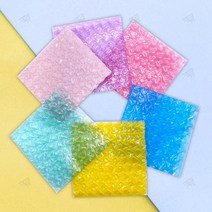 뽁뽁이 안전 봉투 하트 모양 에어캡 선물 포장 완충제 파스텔 포토카드 10X10cm 1P, A 핑크