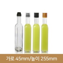 유리병 사각투명250g(A) (계량더블캡), 검정, 1개