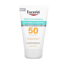 Eucerin 센시티브 미네랄 가벼운 자외선 차단제 로션 SPF 50 향료 무함유 118ml(4fl oz), 1개