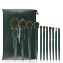 Makeup Brushes Set Professional 11pcs Dark green Cosmetic Kabuki Make up Brush Set 파운데이션 Concealer F