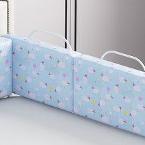 침대 소파 베드 가드 안전 펜스 침실 레슬링펜스 난간 울타리 낙상 구름 방지 보호대, 하늘색-솜양+방수안감 + 0.5mx2개