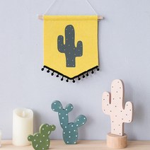 [메리고홈] 북유럽 펜던트 플래그 벽장식 인테리어소품샵 집꾸미기 집들이선물 여자아이방꾸미기 벽장식소품, 선인장 S