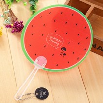 PKFARM 4+4 여름 사은품 휴대용 과일손부채 시원한 캐릭터부채, 8개, 수박