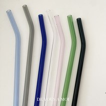 친환경 유리 빨대 내열 유리 스트로우 7color, 코발트