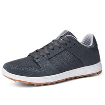 AOLEXWU 스파이크리스 남성용 골프화 전문 골프 드라이버 Zapatillas 편안한 미끄럼 방지 남성용 골프화 화이트.