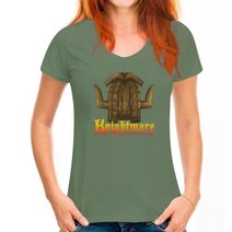 VR 가상현실 KNIGHTMARE TV 로고 레트로 가상 현실 게임 쇼 성인 티셔츠, 4M, 13 WoMen pea green