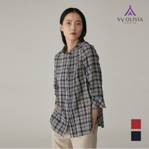 올리비아로렌 선염 체크무늬 블라우스 VVCNLXM4161