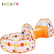 텐트브랜드 한강 백팩킹 장박 겨울용 가성비 텐트 imbaby playpen 용 접이식 8색 3 in 1 kid tipi tent amp 크롤링 터널과 마른 바다 공 놀이 마당, 01 Yellow