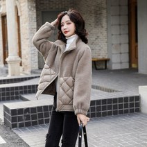 여성 웰론 숏 패딩 겨울 비건 털옷 보세 오버핏 점퍼