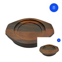 원형 통주물 양손후라이 주물팬 목판받침대 중 프라이팬받침대 철판받침대 후라이팬받침대 팬받침대 프라이팬