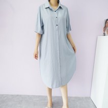 빅걸스토리 여성용 빅사이즈 줄지 스트라이프 깔끔 고급스러운 셔츠 원피스