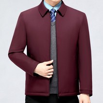 남자점퍼 가벼운 중노년 남성면 옷을 입은 아버지 복겨울 시즌 비즈니스 자켓 신사 라펠카라 패딩 지퍼 코트자켓