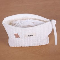 알맹 친환경 면 자수 누빔 기저귀 파우치 AMKQP35, AMKQSP35곰도리