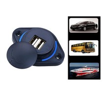 12/24V 차량 LED 듀얼 표시기 2 포트 USB 충전기 DC 소켓 5V3.1 전력 어댑터, 푸른
