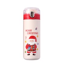 KNVST 크리스마스 원터치 스텐 진공 휴대용 보온병 등산용 가벼운 텀블러, 3, 300mL