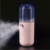 미스트 기기 자동 분사 30ml 미니 나노 페이셜 스프레이어 usb 분무기 페이스 스티머 가습기 링클, 상자가 있는 라이트 핑크