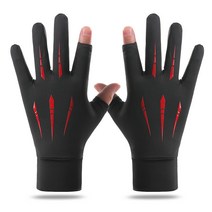 아이스 글러브 남녀 여름 얇은 자외선 차단 라이딩 드라이빙 오토바이 택배 장비 낚시 누이 손가락, 프리사이즈, 아이스 스포츠 반지 블랙