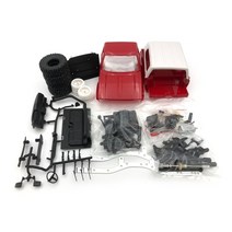 RC카 2.4G DIY RC r 원격 제어 크롤러 오프로드 4WD 키즈 완구 4륜 구동 픽업 트럭, [01] Red