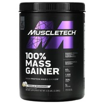 MuscleTech 100% Mass Gainer Vanilla Milkshake 5.15 lbs (2.33 kg), 2kg