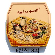 코디마트 팔각 8각 피자박스 A형 기성 포장 배달 1박스, 100개, 6인치(180x180)