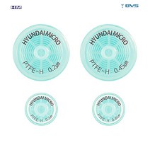 실험실용 시린지필터 직경25mm 재질 GF+PTFE-H 공극 0.45㎛100/pk-HM