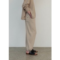 607349 UMARMUNG Organic cotton drawstring hem jogger pants Clay UM231PT01BE
