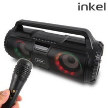 인켈 휴대용 레트로 스피커 노래방 MP3재생 블루투스5.0 LED조명 USB/TF재생 EQ기능