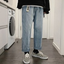 청바지 남성긴바지 진 데님팬츠 오버핏 일자 통바지 INSUM25