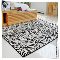 거실카페트 러그 지브라 극세사 방바닥매트 블랙 100X150