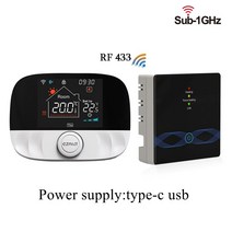 스마트 카드 리더기 휴대용 카드단말기 RF433 무선 온도 조절기 와이파이 바닥 난방 물 가스 보일러 홈 룸, 03 Black T9Lite, 03 Black T9Lite