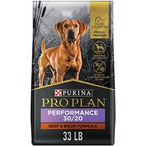 퓨리나 pro plan sport performance 3020 beef amp bison formula 건식 강아지 사료 - 33 lb., 쇠고기와 들소, 33파운드 가방