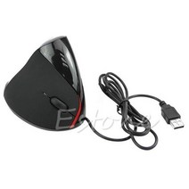 수직 광학 USB 마우스 인체 공학적 디자인 손목 치유 컴퓨터 PC 노트북, 검정