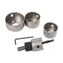 4개/대 플라스틱 구멍 커터 세트 석고 보드 PVC 펀칭 도구 M42 Bi-metal, 02 Grey