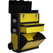 이동식 공구함 카트 공구 툴 박스 가방 부품함 보관함 수납, 옐로우 이동식 공구함(2단 중간 서랍)+안감