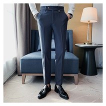 솔리드 비즈니스 캐주얼 정장 바지