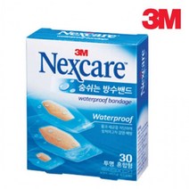 3M 넥스케어 숨쉬는 방수밴드 투명 혼합형 30매 3m밴드 반창고 반창꼬 붕대 밴드, 상세페이지 참조