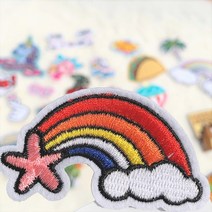 소풍가는집 )) 와펜 자수패치 반전스팽글 캐릭터 큐빅뱃지 옷리폼 수선 [350종 대방출], 239 별무지개